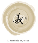 Bushido code symbol rectitude or justice.