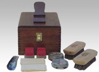 Shoe shine kit unique groomsmen gift.