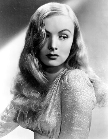 Veronica Lake pin up girl shot in Jessica rabbit hair.