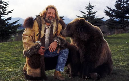 Grizzly Adams with bear beard best facial hair.