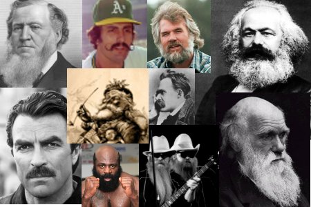A manliest collage featuring men with beards and mustaches.
