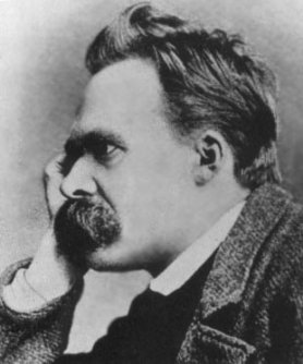 Friedrich Nietzsche portrait with mustache.