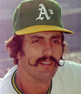 Rollie Fingers Oakland with mustache best facial hair.