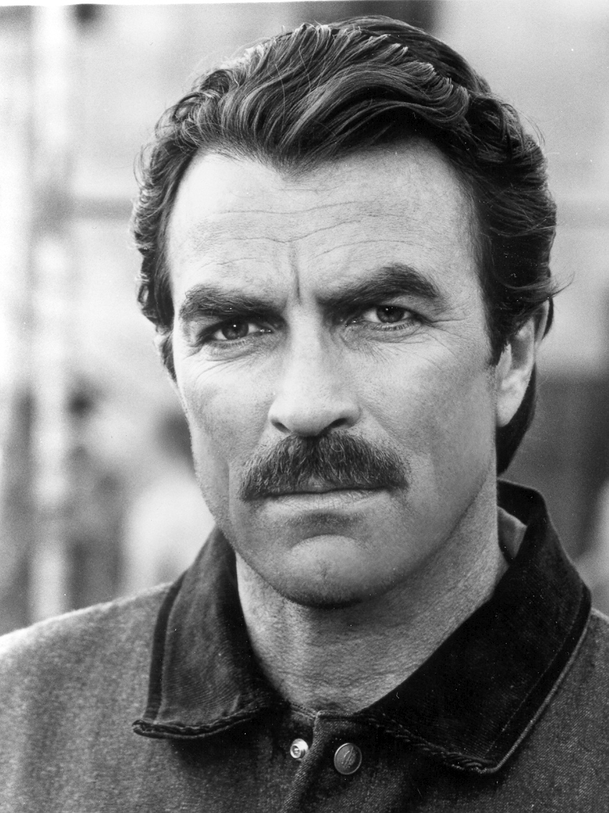 Tom Selleck portrait head shot famous mustache.