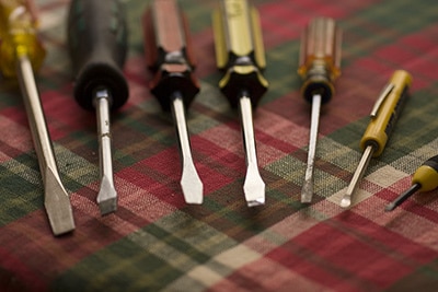 Collections of flathead screwdrivers.
