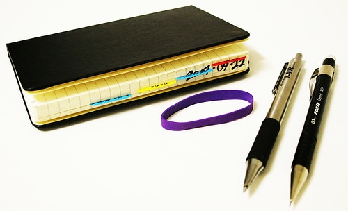 Moleskine stationary items.