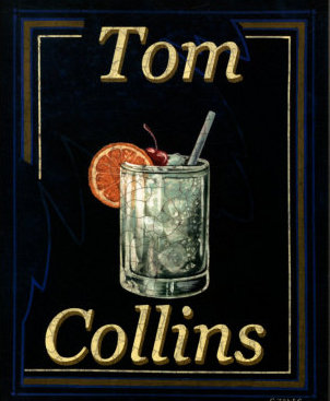 Vintage tom collins cocktail in glass.