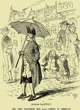 Jonas Hanway first englishman umbrella illustration.
