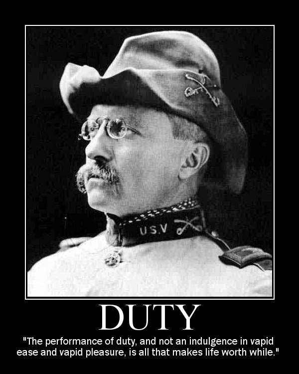 Motivational quote about Duty by Theodore Roosevelt.