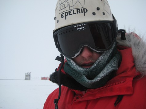 Steve Faulkner antarctic driller researcher in a winter snow.