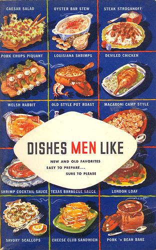 Different types of dishes and names displayed on a poster.