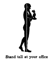 Good posture diagram about stand tall at your office.