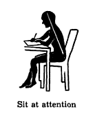 Good posture sitting neck back spine alignment diagram.