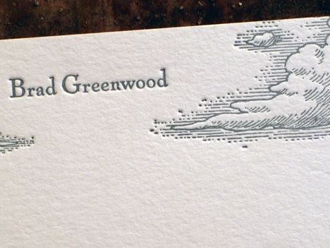 Letterpress printing on stationery for letter writing.