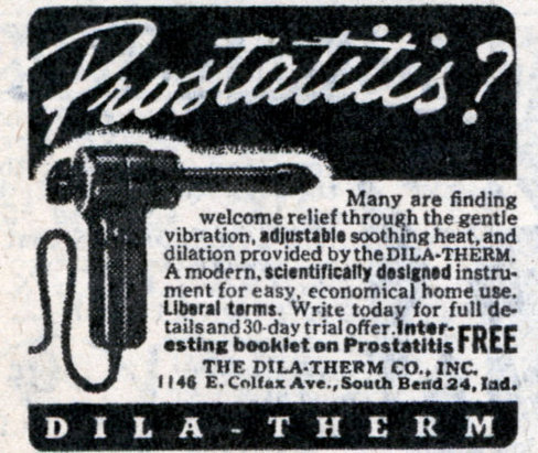 Vintage illustration about Dila-Therm Prostatitis men's product.