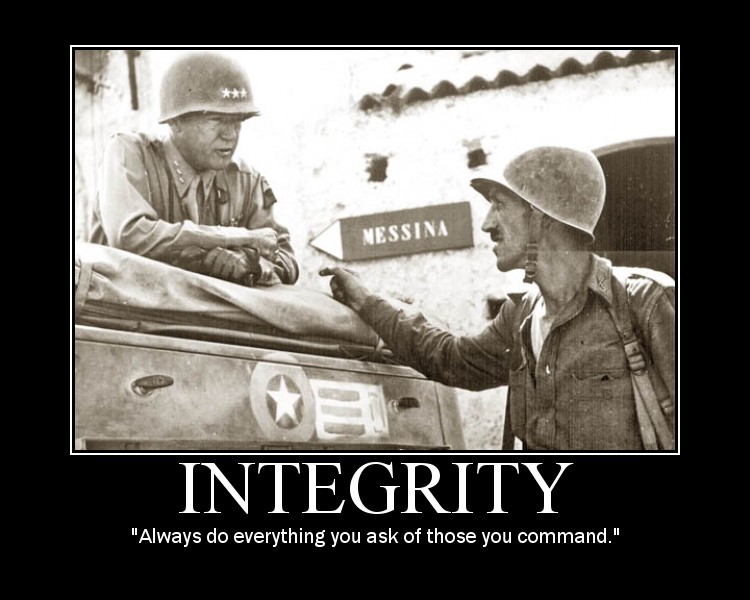 Motivational quote about Integrity by General Patton.