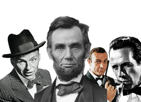 American famous personalities wearing bowties. 