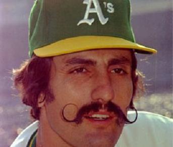 Baseball player Rollie Fingers with mustache.