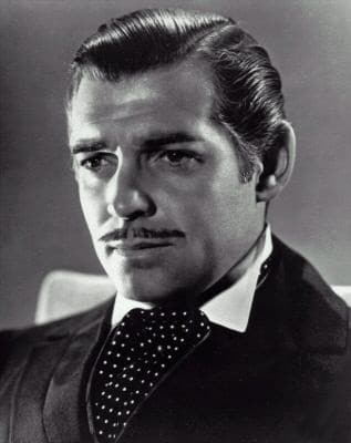 Actor Clark Gable's portrait showing mustache.