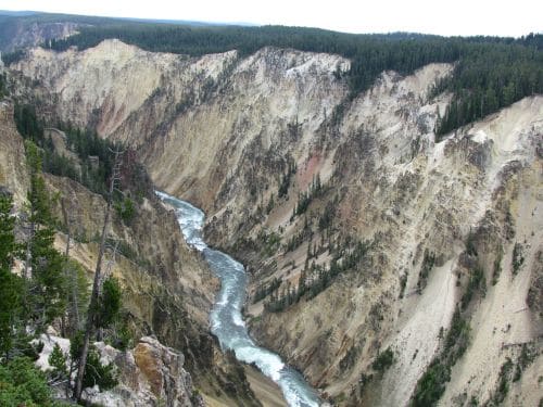 Yellowstone Canyon's view from the top.