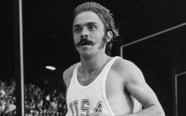 Famous runner Steve Prefontaine with mustache.