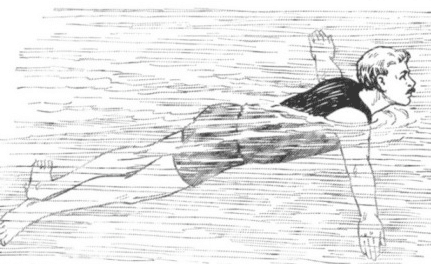 Illustration of a swimming man.