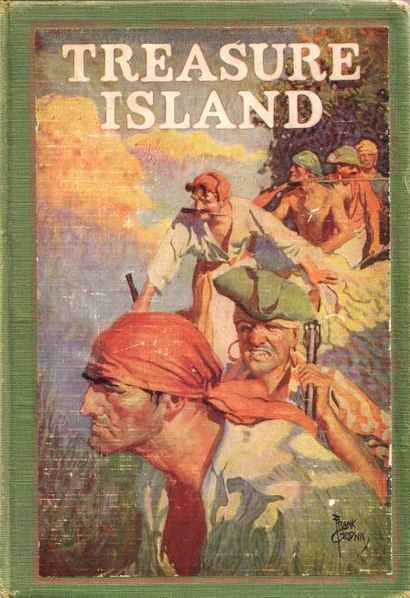 Book cover of "Treasure Island" by Robert Louis Stevenson.