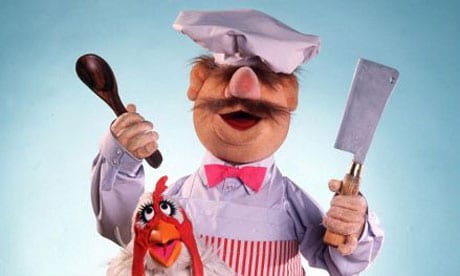Swedish chef Muppet character in mustache.