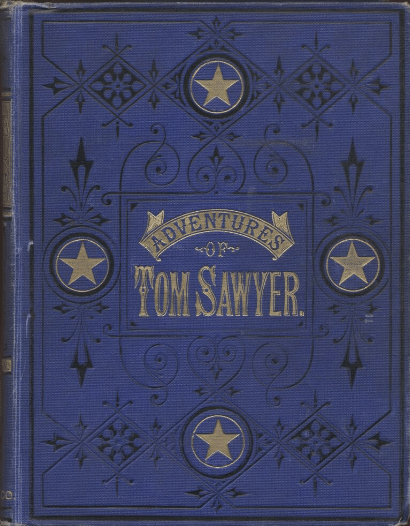 Book cover of "Adventures of Tom Sawyer". 
