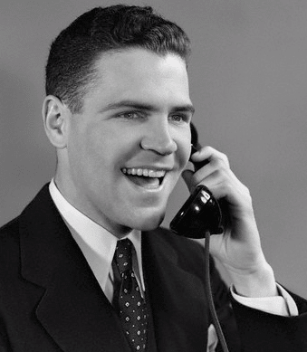 Vintage man talking on phone.