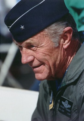 Chuck Yeager in air force uniform portrait.