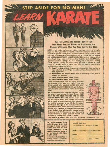 Vintage karate ad advertisement learn martial arts.