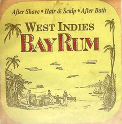 Bay Rum for men after shave illustration. 