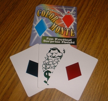 Color monte magician cards.