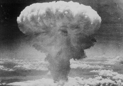 A black and white photo of a resiliency-building mushroom cloud.
