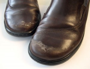 leather dress shoes in rain