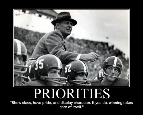 Paul Bear Bryant pride class character quote motivational poster.