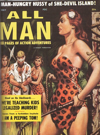 All man vintage men's magazine cover she devil.