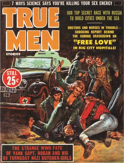 Vintage magazine cover true men nazi butcher girls.