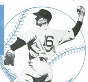 A man on the cover of a baseball card expertly demonstrating various baseball pitching grips.