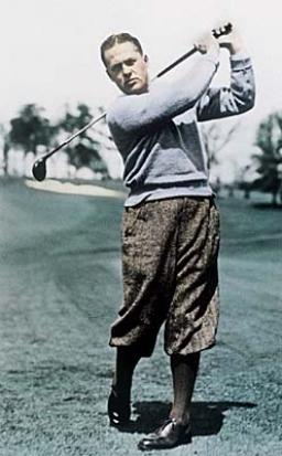 Bobby Jones golfer follow up swing in a golf course.