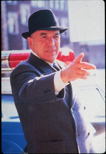 Kojak telly Savalas in a classic cop detective tv show.