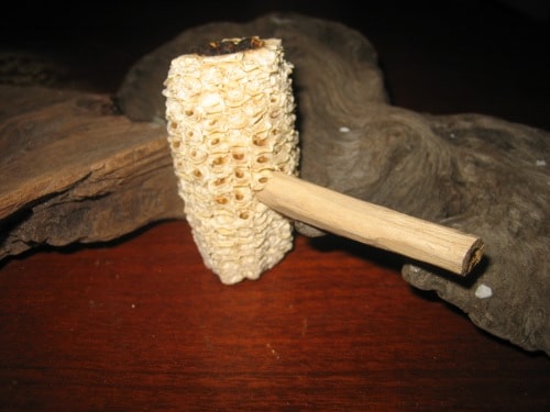 Corn cob smoking pipe.