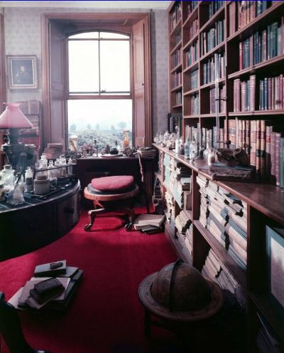 Charles Darwin's study library Kent England.