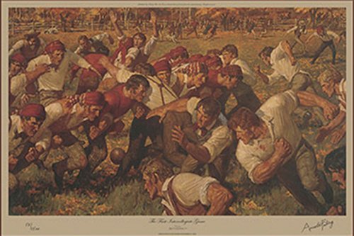 1st intercollegiate game painting by Arnold Friberg.