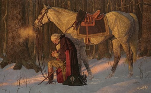 Prayer at valley forge painting by Arnold Friberg.