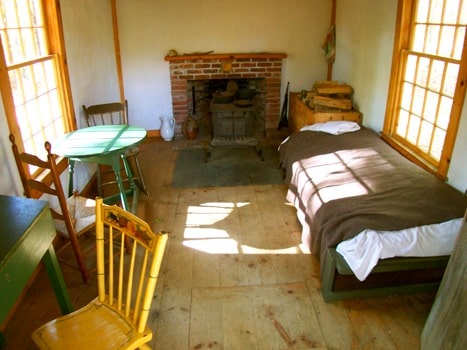 Henry david thoreau's cabin in Walden Pond.