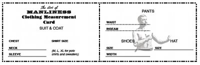 Measurement notes of a tailor.