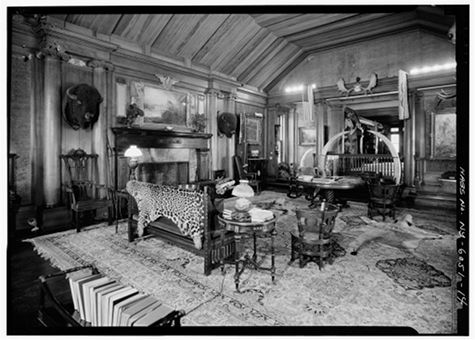 Theodore Teddy Roosevelt's trophy room in Sagamore hill.