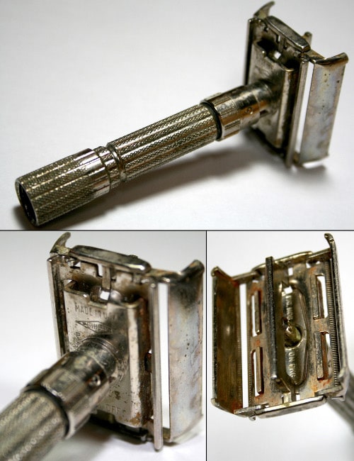 vintage gillette safety antique rusted razor.